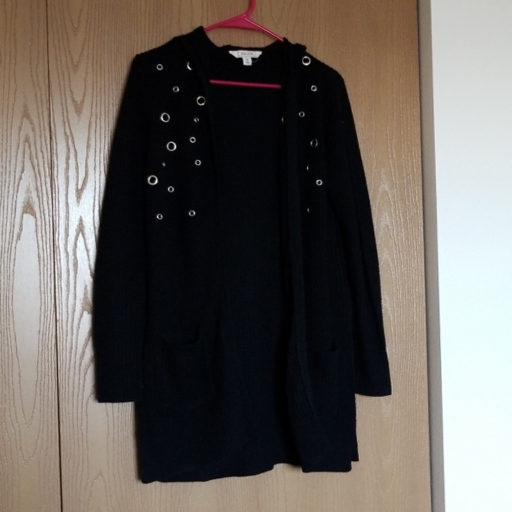 Hooded sweater cardigan/duster